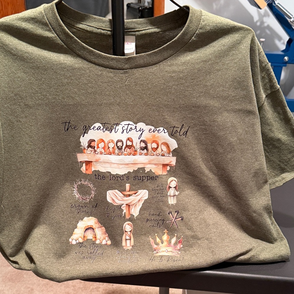 Olive Green Graphic Tee - The Lord's Supper